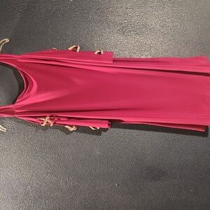 J.B.S. Asymmetrical Pink Cold Shoulder Dress